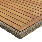 HKH Mesa de Comedor Jardín 200x100x74 Cm Ratán PE Marrón - Marrón