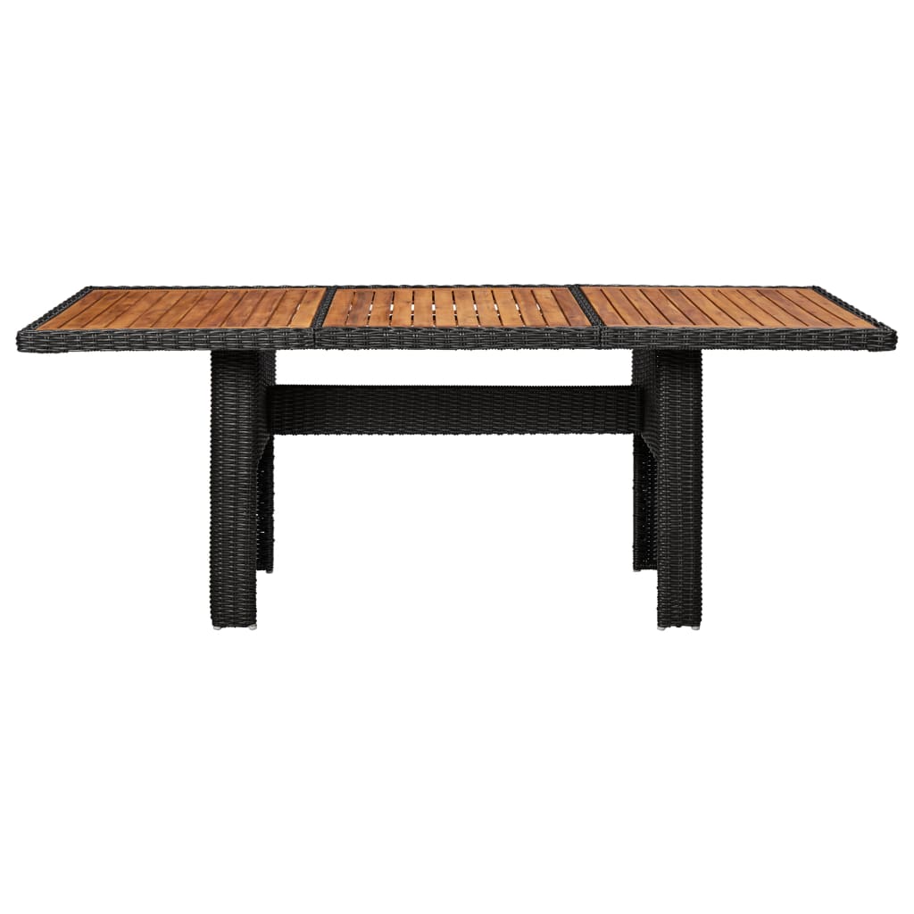 HKH Mesa de Jantar Jardim 200x100x74 Cm Vime Pe - Preto