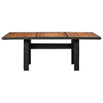 HKH Mesa de Jantar Jardim 200x100x74 Cm Vime Pe - Preto