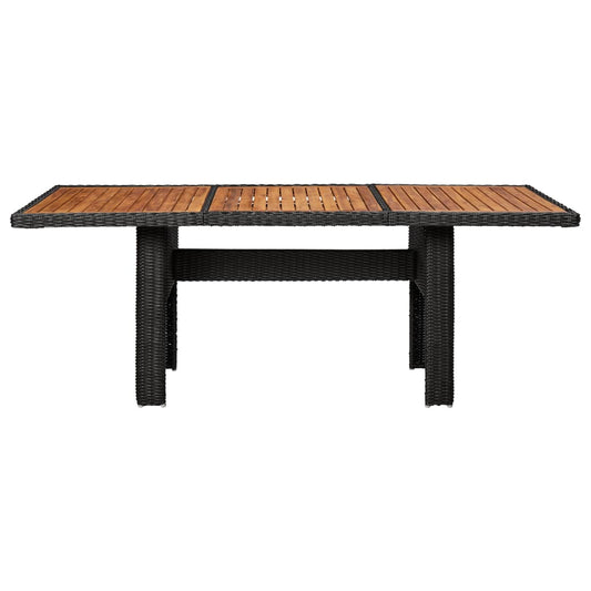 HKH Mesa de Jantar Jardim 200x100x74 Cm Vime Pe - Preto