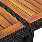 HKH Mesa de Jantar Jardim 200x100x74 Cm Vime Pe - Preto