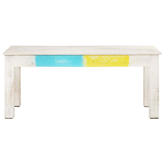 HKH Mesa de centro de madera de mango maciza - Blanco