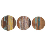 HKH Juego de 3 Mesas Auxiliares de Madera Maciza Reciclada
