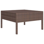 HKH 3 Pcs Conjunto Lounge Jardim C/ Almofadões Vime Pe Castanho - Marrom