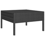 HKH 3 Pcs Conjunto Lounge para Jardim C/ Almofadões Vime Pe - Preto