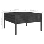 HKH 3 Pcs Conjunto Lounge para Jardim C/ Almofadões Vime Pe - Preto