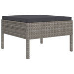 HKH 2 Pcs Conjunto Lounge de Jardim C/ Almofadões Vime Pe Cinzento - Cinzeto