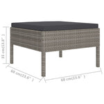 HKH 2 Pcs Conjunto Lounge de Jardim C/ Almofadões Vime Pe Cinzento - Cinzeto