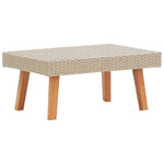 HKH 3 Pcs Conjunto Lounge de Jardim C/ Almofadões Vime Pe - Bege