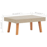 HKH 3 Pcs Conjunto Lounge de Jardim C/ Almofadões Vime Pe - Bege