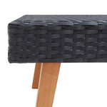 HKH 3 Pcs Conjunto Lounge para Jardim C/ Almofadões Vime Pe - Preto