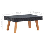 HKH 3 Pcs Conjunto Lounge para Jardim C/ Almofadões Vime Pe - Preto