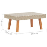 HKH Mesa de Centro para Jardim Vime Pe - Bege