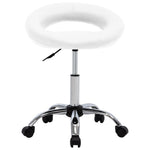 HKH Cadeira de Trabalho com Rodas em Couro Artificial - Branco