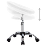 HKH Cadeira de Trabalho com Rodas em Couro Artificial - Branco