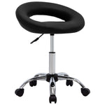 Silla de oficina con ruedas HKH de cuero artificial - Negro