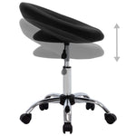 Silla de oficina con ruedas HKH de cuero artificial - Negro