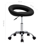 Silla de oficina con ruedas HKH de cuero artificial - Negro