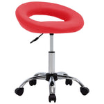 HKH Cadeira de Trabalho com Rodas em Couro Artificial - Vermelho