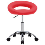 HKH Cadeira de Trabalho com Rodas em Couro Artificial - Vermelho