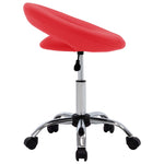 HKH Cadeira de Trabalho com Rodas em Couro Artificial - Vermelho