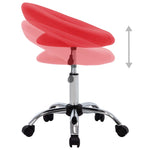 HKH Cadeira de Trabalho com Rodas em Couro Artificial - Vermelho