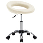 HKH Cadeira de Trabalho com Rodas em Couro Artificial - Creme