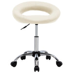 HKH Cadeira de Trabalho com Rodas em Couro Artificial - Creme