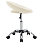 HKH Cadeira de Trabalho com Rodas em Couro Artificial - Creme