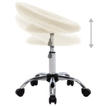 HKH Cadeira de Trabalho com Rodas em Couro Artificial - Creme