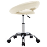 HKH Cadeira de Trabalho com Rodas em Couro Artificial - Creme