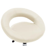 HKH Cadeira de Trabalho com Rodas em Couro Artificial - Creme