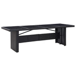 HKH Mesa de Jardim 240x90x74 Cm Vime Pe e Vidro - Preto