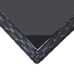 HKH Mesa de Jardim 240x90x74 Cm Vime Pe e Vidro - Preto