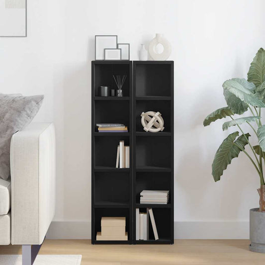 HKH Armários para CD 2 Peças - 21x16x93,5 Cm - Preto