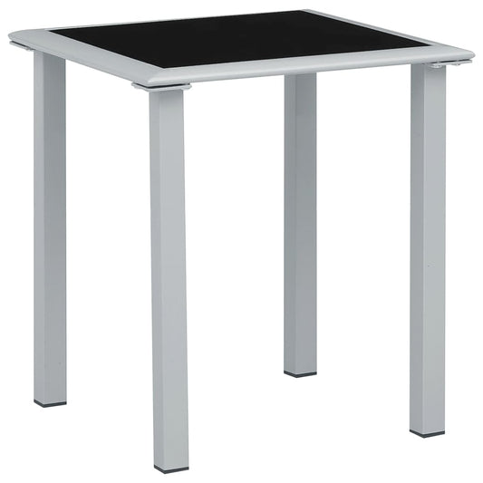 HKH Mesa de Jardim 41x41x45 Cm Aço Prateado e Vidro - Preto