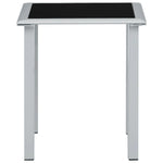 HKH Mesa de Jardim 41x41x45 Cm Aço Prateado e Vidro - Preto