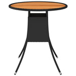 HKH Mesa de Jantar P/ Jardim Ã˜ 70 Cm Vime Pe e Acácia Maciça - Preto