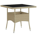 HKH Mesa de Jantar para Exterior Vime Pe e Vidro - Bege