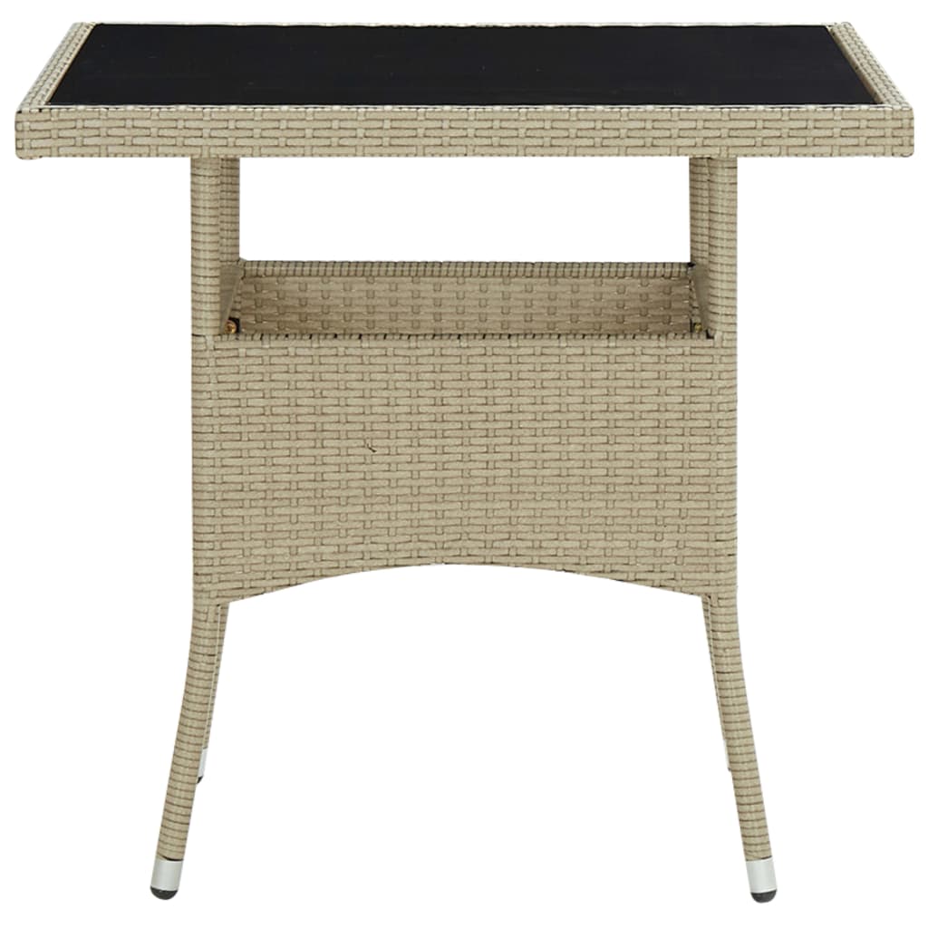 HKH Mesa de Jantar para Exterior Vime Pe e Vidro - Bege