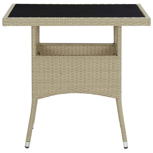 HKH Mesa de Jantar para Exterior Vime Pe e Vidro - Bege