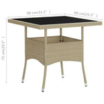 HKH Mesa de Jantar para Exterior Vime Pe e Vidro - Bege