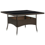 HKH Mesa de Jantar para Exterior Vime Pe e Vidro Castanho - Marrom