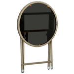 HKH Mesa de Chá 60 Cm Vime Pe e Vidro Temperado - Bege