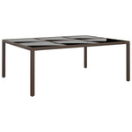 HKH Mesa de Jardim C/ Tampo de Vidro 200x150x75 Cm Vime Castanho - Marrom