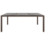 HKH Mesa de Jardim C/ Tampo de Vidro 200x150x75 Cm Vime Castanho - Marrom