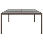 HKH Mesa de Jardim C/ Tampo de Vidro 200x150x75 Cm Vime Castanho - Marrom