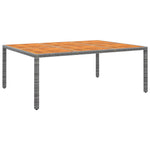 HKH Mesa Jardim 200x150x75 Cm Madeira de Acácia e Vime Pe - Cinzento
