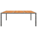 HKH Mesa Jardim 200x150x75 Cm Madeira de Acácia e Vime Pe - Cinzento