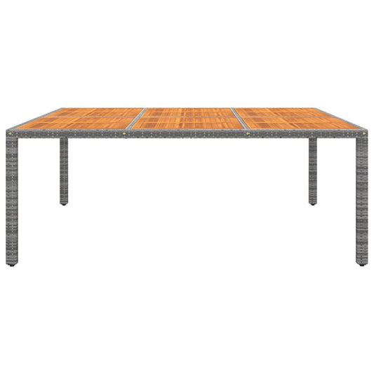 HKH Mesa Jardim 200x150x75 Cm Madeira de Acácia e Vime Pe - Cinzento